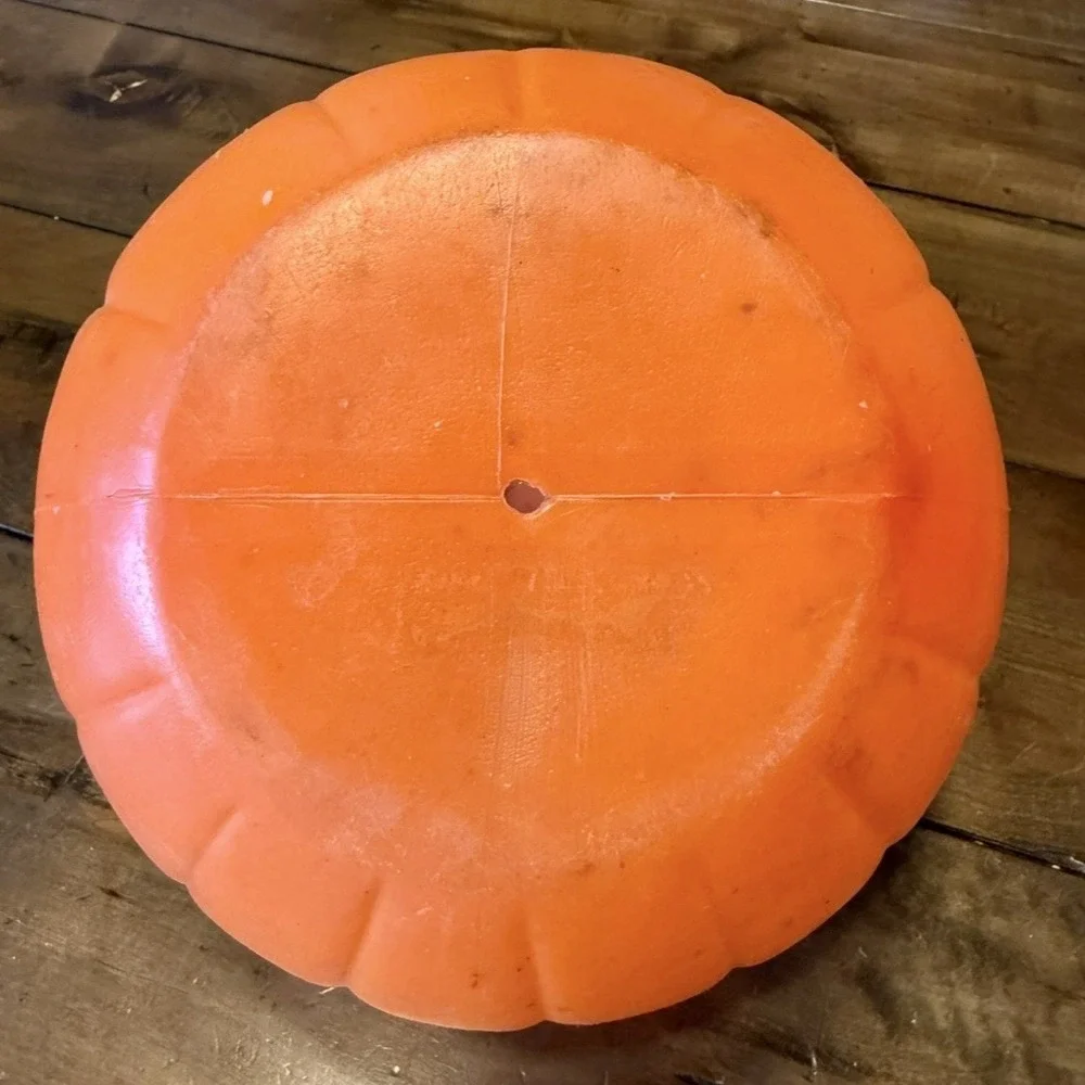 VTG 80s Halloween Trick Or Treat Jack-O-Lantern Blow Mold Pumpkin Candy Bucket